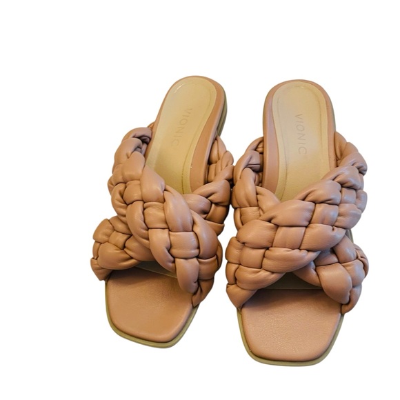 Vionic Kalina Women's Slide Braided Sandals Tan Size 7 1/2 - Picture 15 of 16